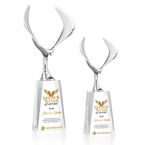 Chrome Eagle Award on an Optical Crystal Base