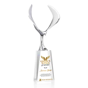 Chrome Eagle Award on an Optical Crystal Base