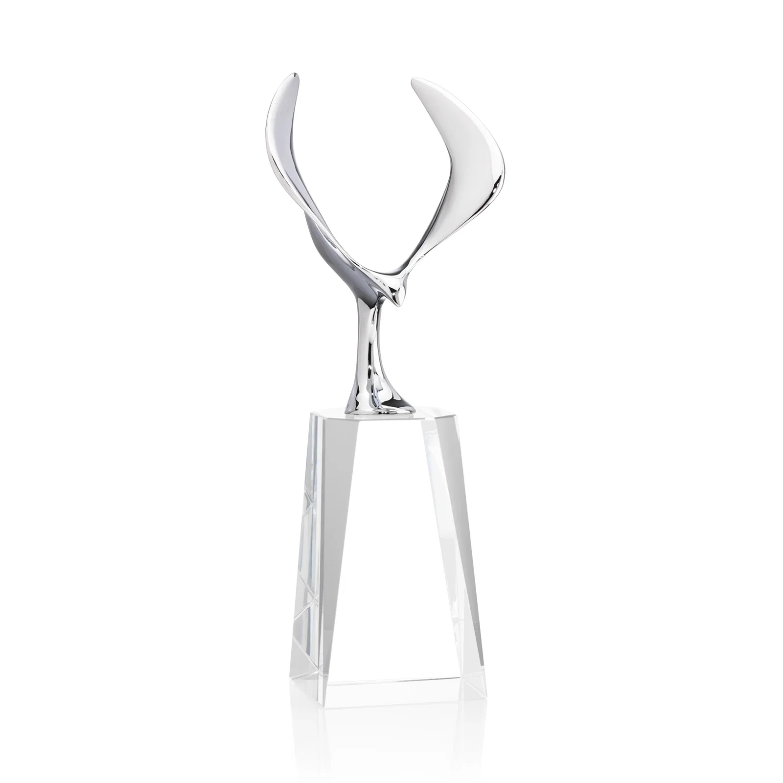 Custom Chrome Eagle Award on an Optical Crystal Base for sales achievement awards