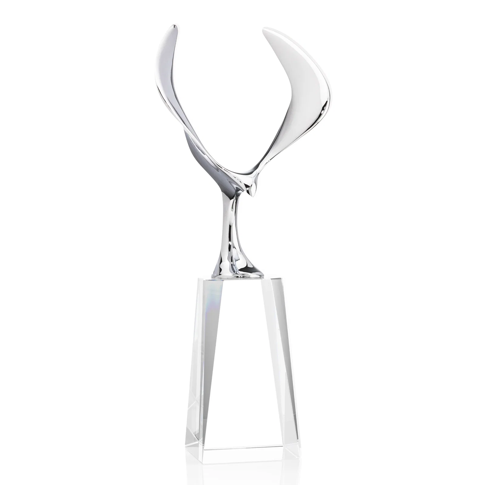 Custom Chrome Eagle Award on an Optical Crystal Base for retirement presentations
