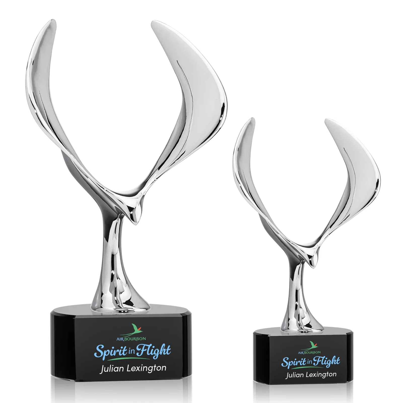 Personalized Chrome Eagle Award on Optical Crystal Base for donor appreciation