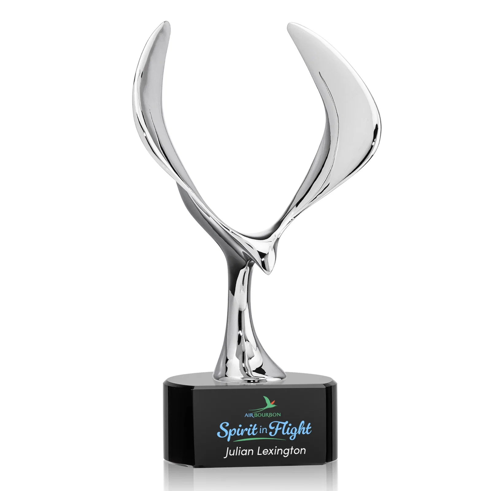 Personalized Chrome Eagle Award on Optical Crystal Base for safety achievement programs