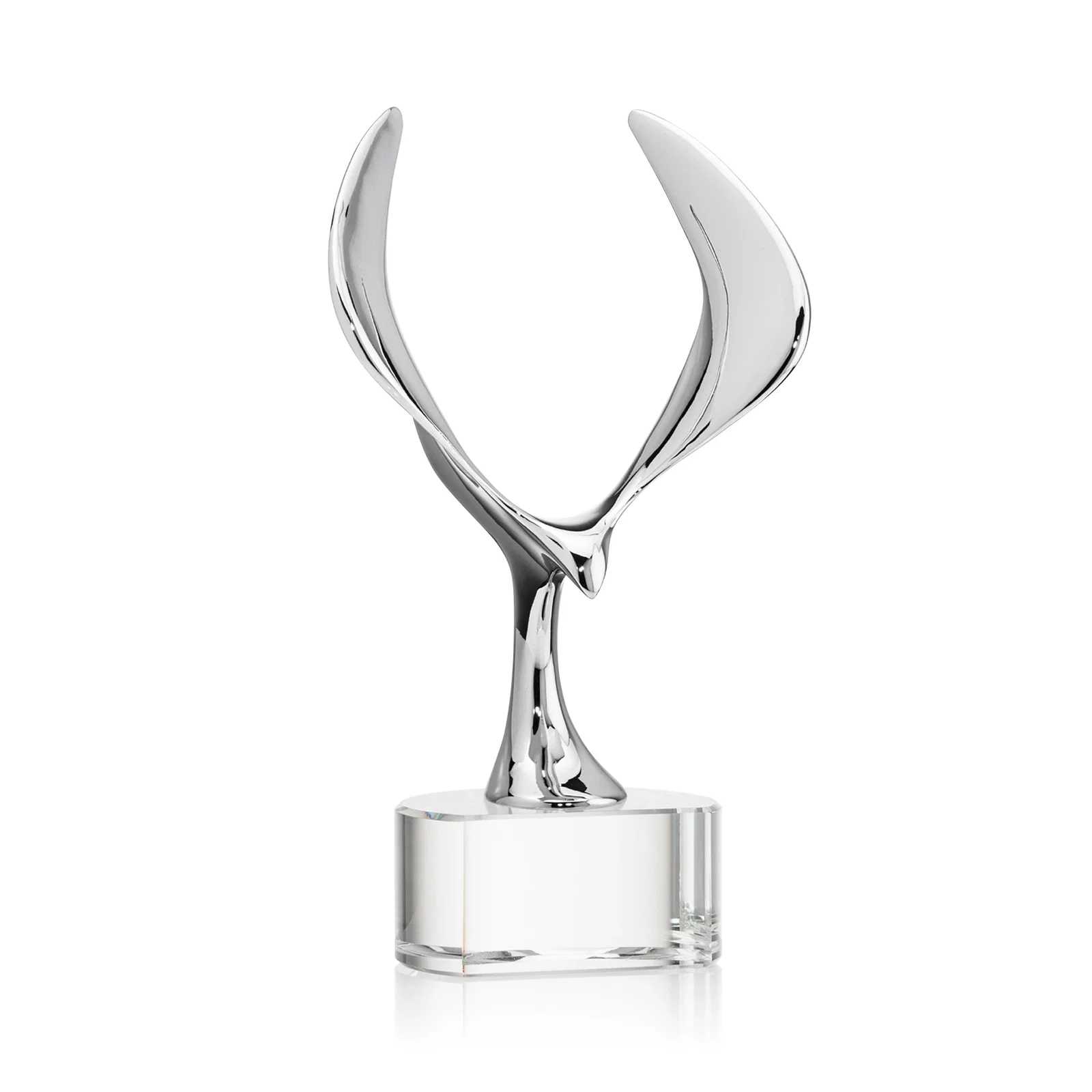 Promotional Chrome Eagle Award on Optical Crystal Base for employee recognition