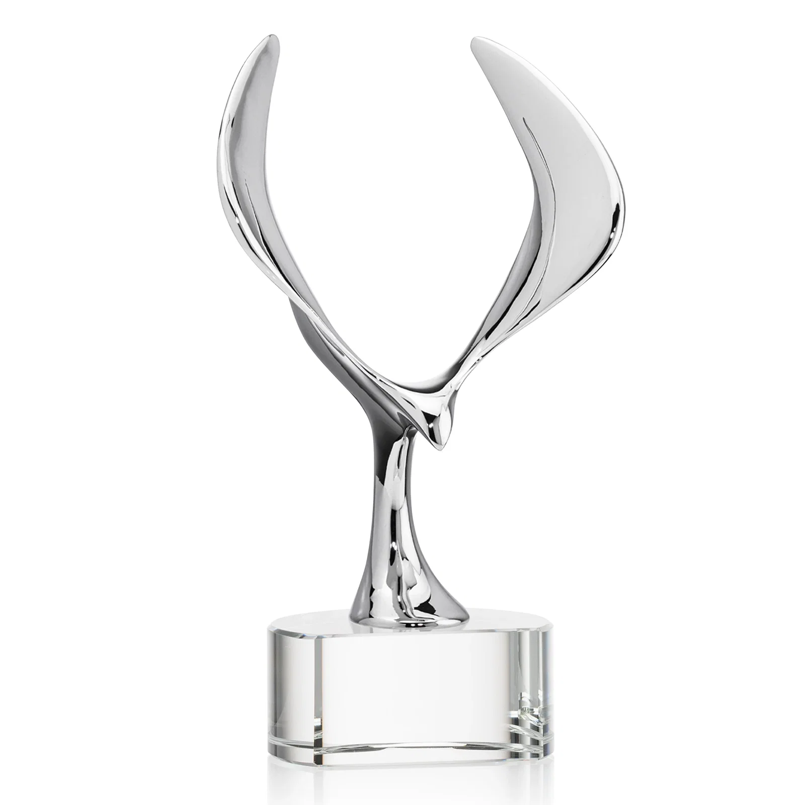 Promotional Chrome Eagle Award on Optical Crystal Base for corporate award ceremonies
