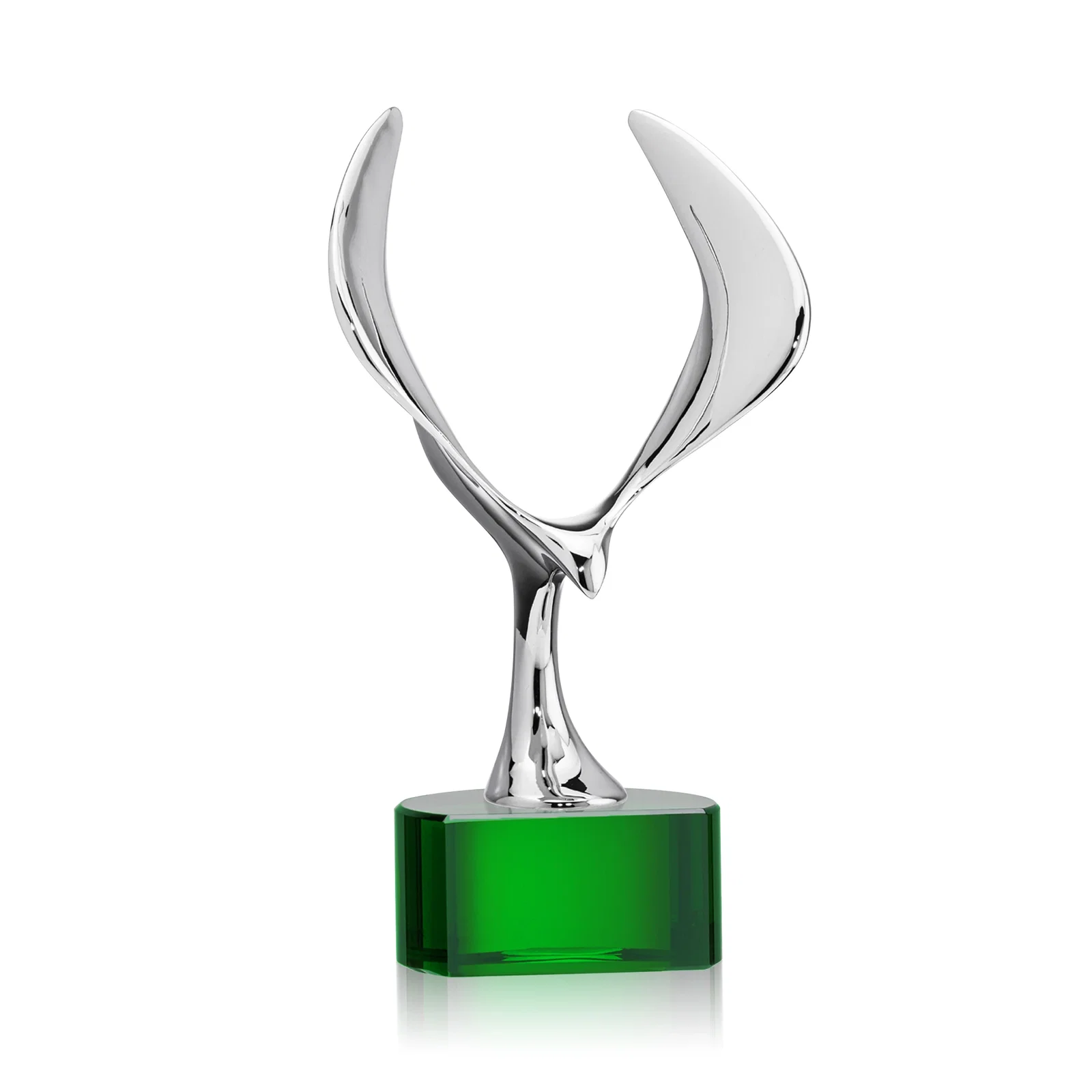 Promotional Chrome Eagle Award on Optical Crystal Base for service anniversary gifts