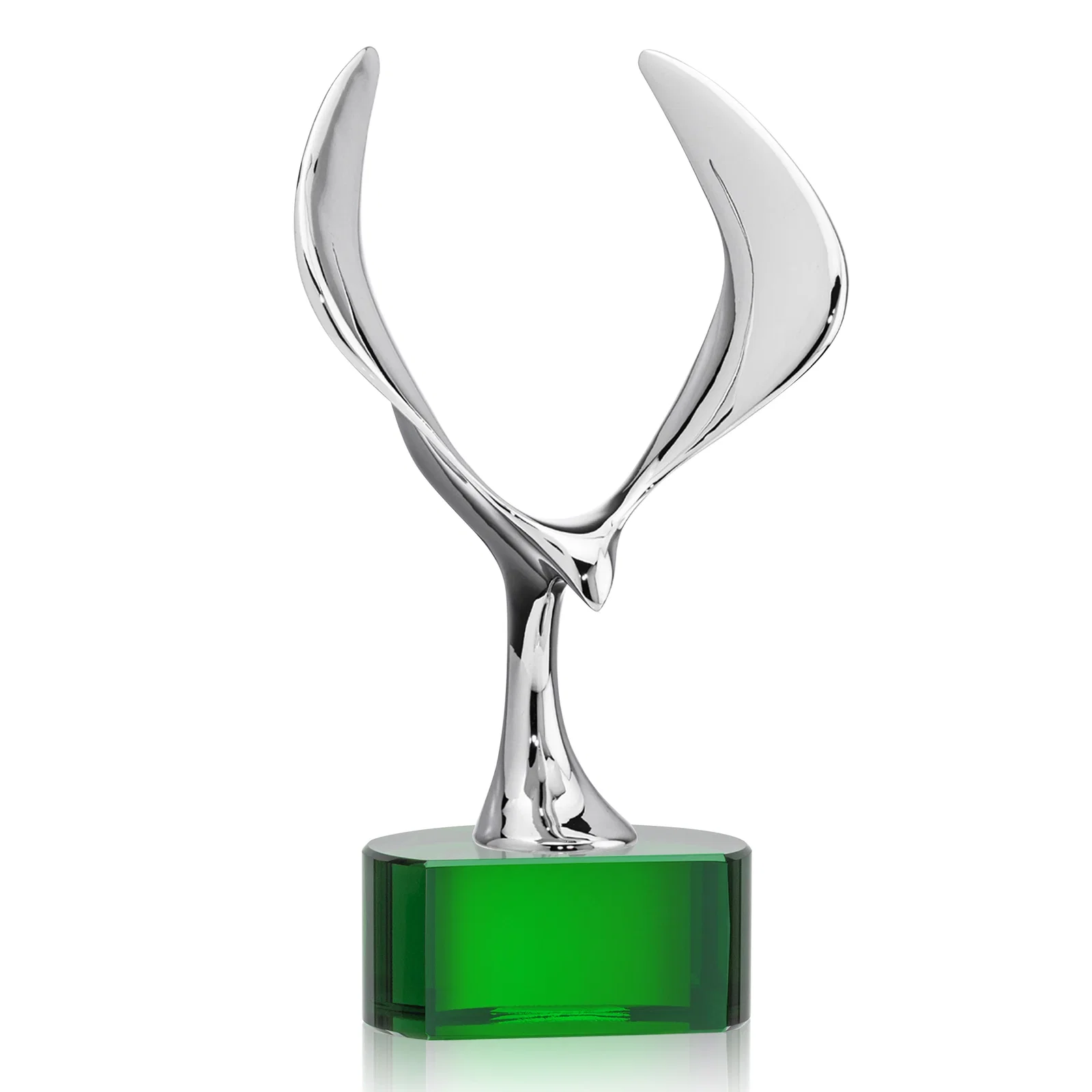 Promotional Chrome Eagle Award on Optical Crystal Base for sales achievement awards