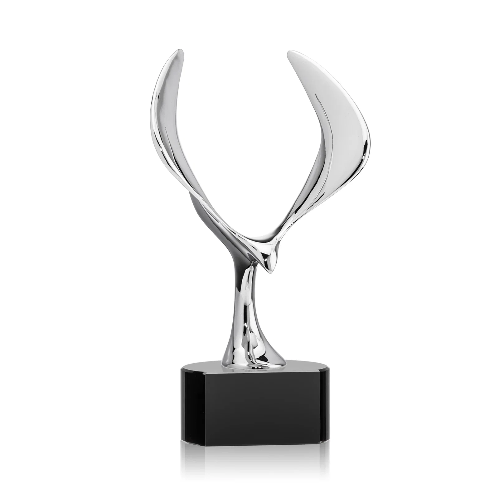 Promotional Chrome Eagle Award on Optical Crystal Base for retirement presentations