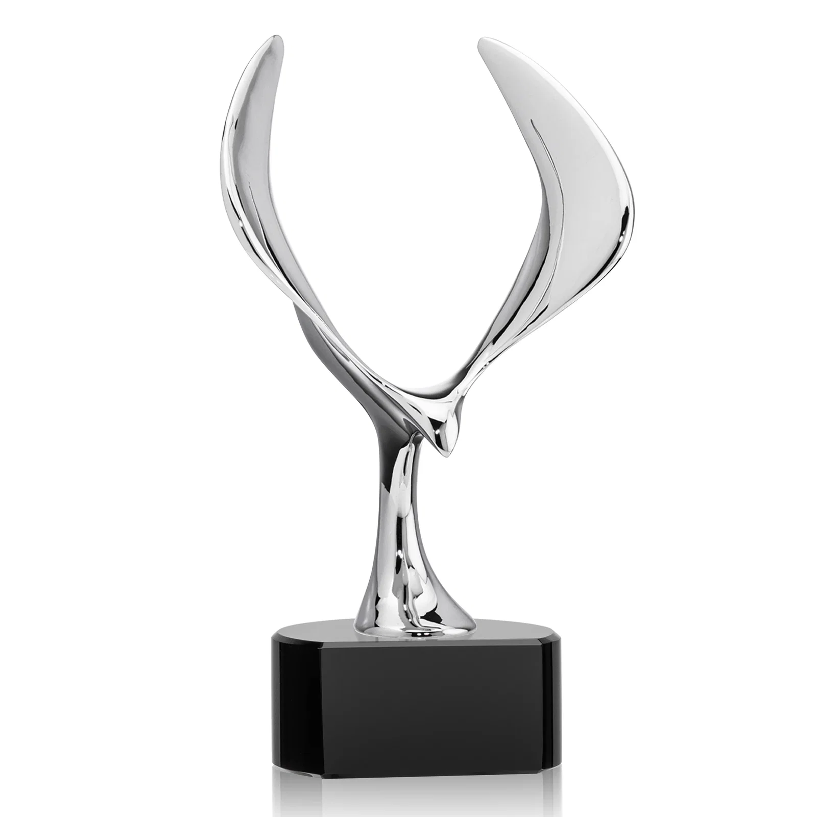 Promotional Chrome Eagle Award on Optical Crystal Base for team milestone celebrations