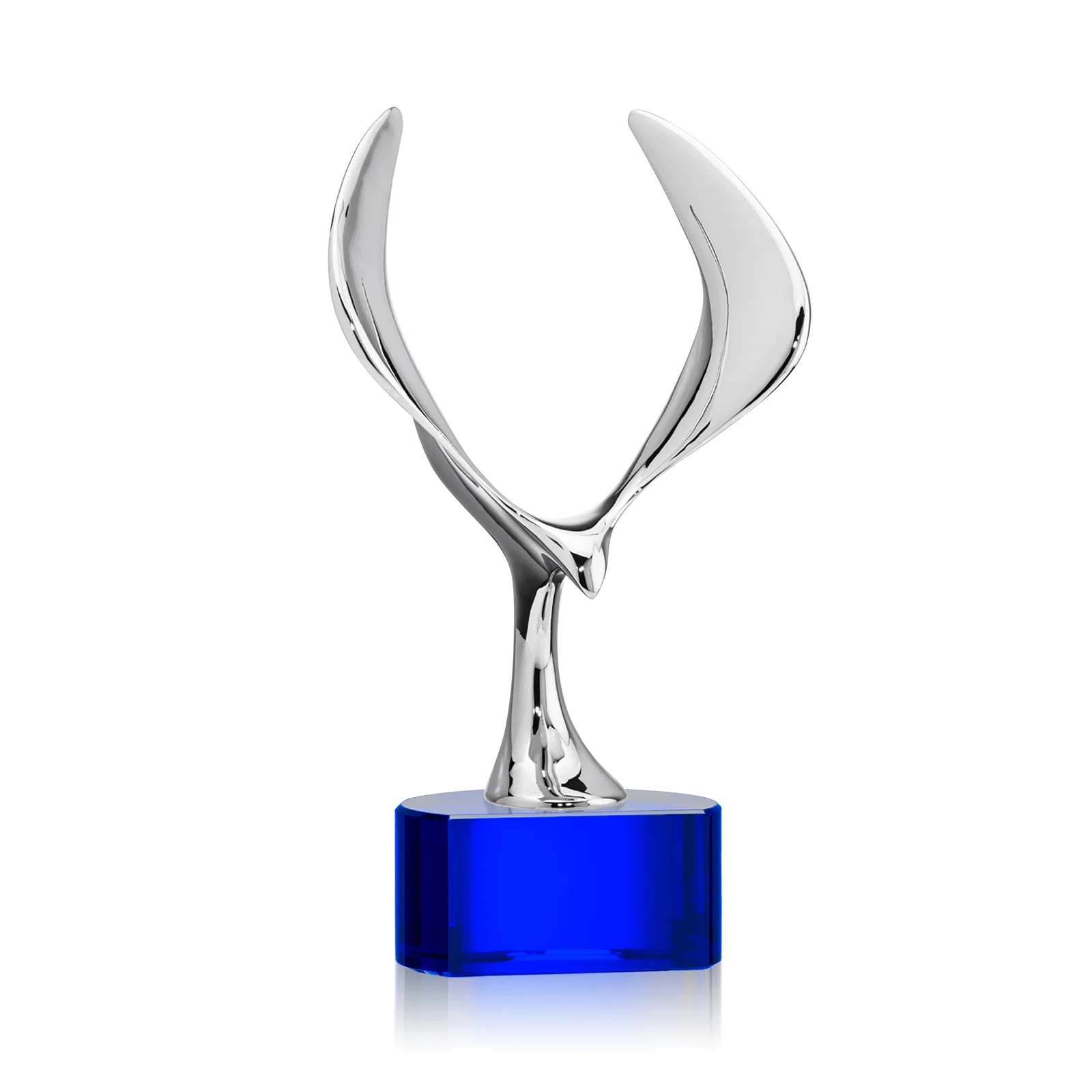 Promotional Chrome Eagle Award on Optical Crystal Base for donor appreciation