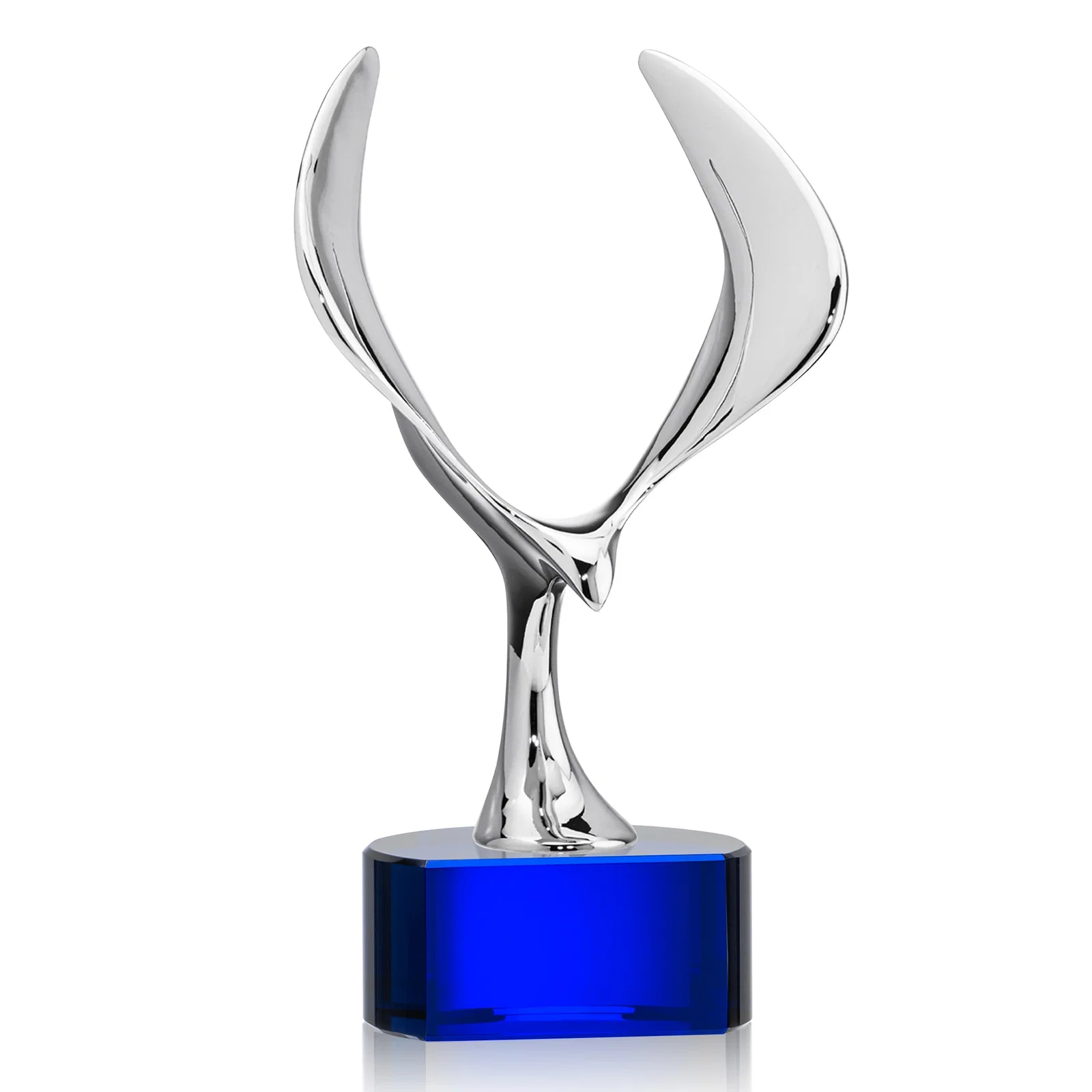 Promotional Chrome Eagle Award on Optical Crystal Base for graduation ceremonies