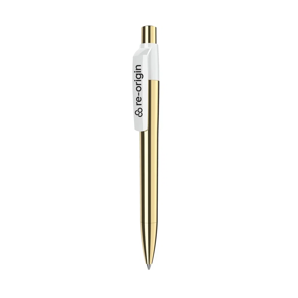 Maxema Mood Metal Gold Pen Black Ink — White