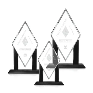 Starfire Crystal Diamond Award on Black Piano-Finish Base