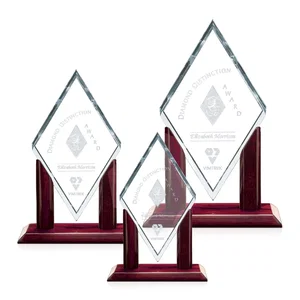 Starfire Crystal Diamond Award on Rosewood Piano-Finish Base