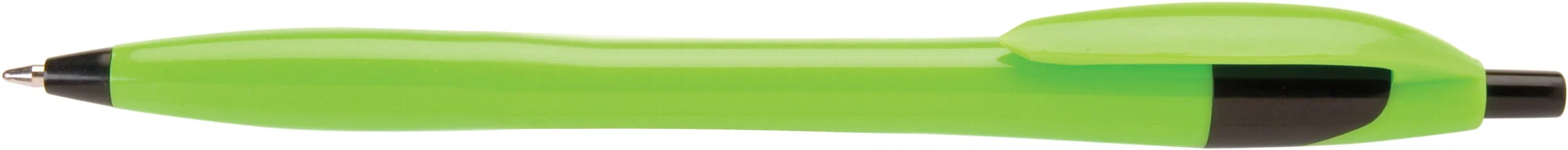 Mayflower Fit-Your-Hand Pen. Contoured plastic ballpoint pen with one-color imprint for trade show giveaways, view 2