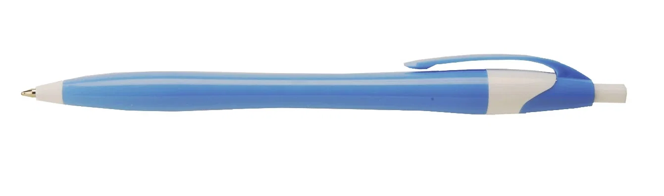 Mayflower II Contour-Grip Pen. Two-tone plastic ballpoint pen with contoured grip for office giveaways, view 4