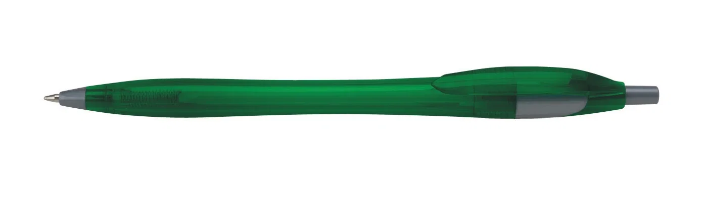 Mayflower Speedwell Smooth-Write Pen. Smooth-writing plastic pen with silver trim for daily office notes, view 2