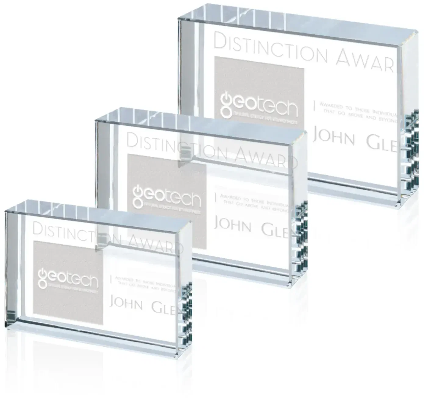 Custom 4x6 Clear Crystal Maywood Award