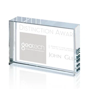 Polished Solid Crystal Block Award, 4x6