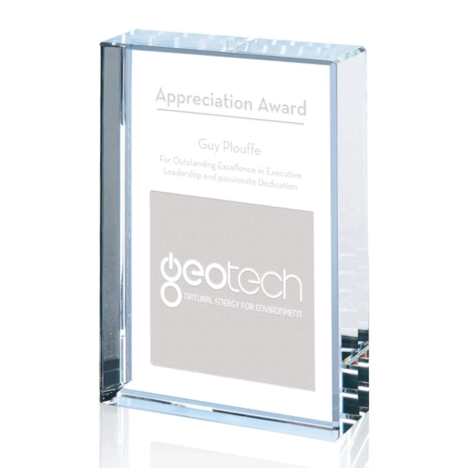 Custom 4x6 Clear Crystal Maywood Award — view 5