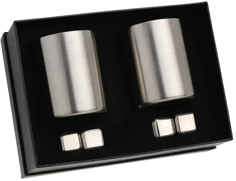 Custom Engraved Double Whiskey Cup & Whiskey Cube Set — view 2