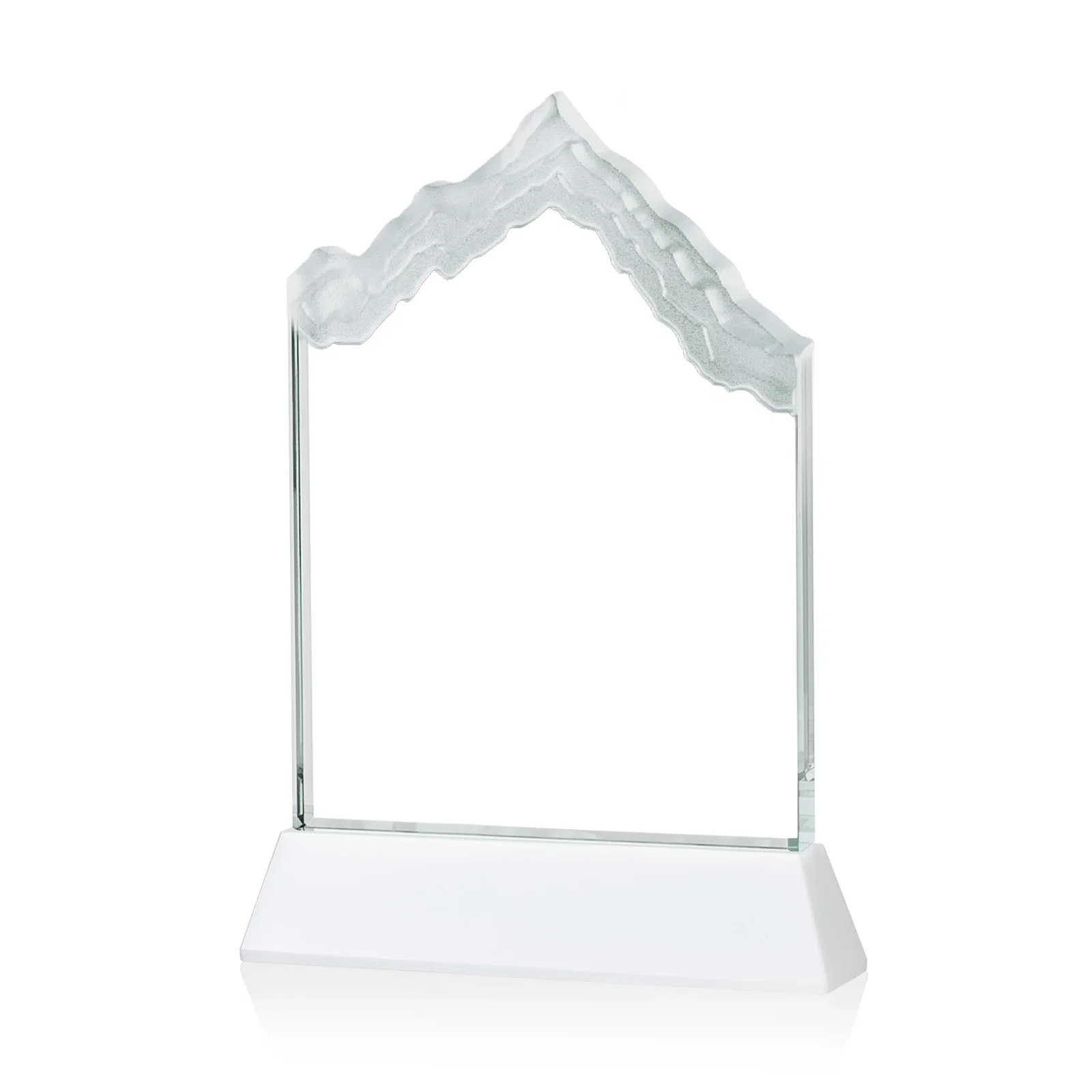 Personalized Starfire Crystal Mountain Peak Award on an Optical Crystal Base, awards, with your logo for corporate award ceremonies