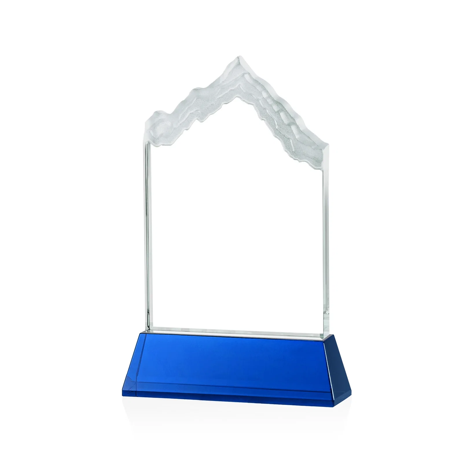 Custom Starfire Crystal Mountain Peak Award on an Optical Crystal Base, awards, with your logo for employee recognition