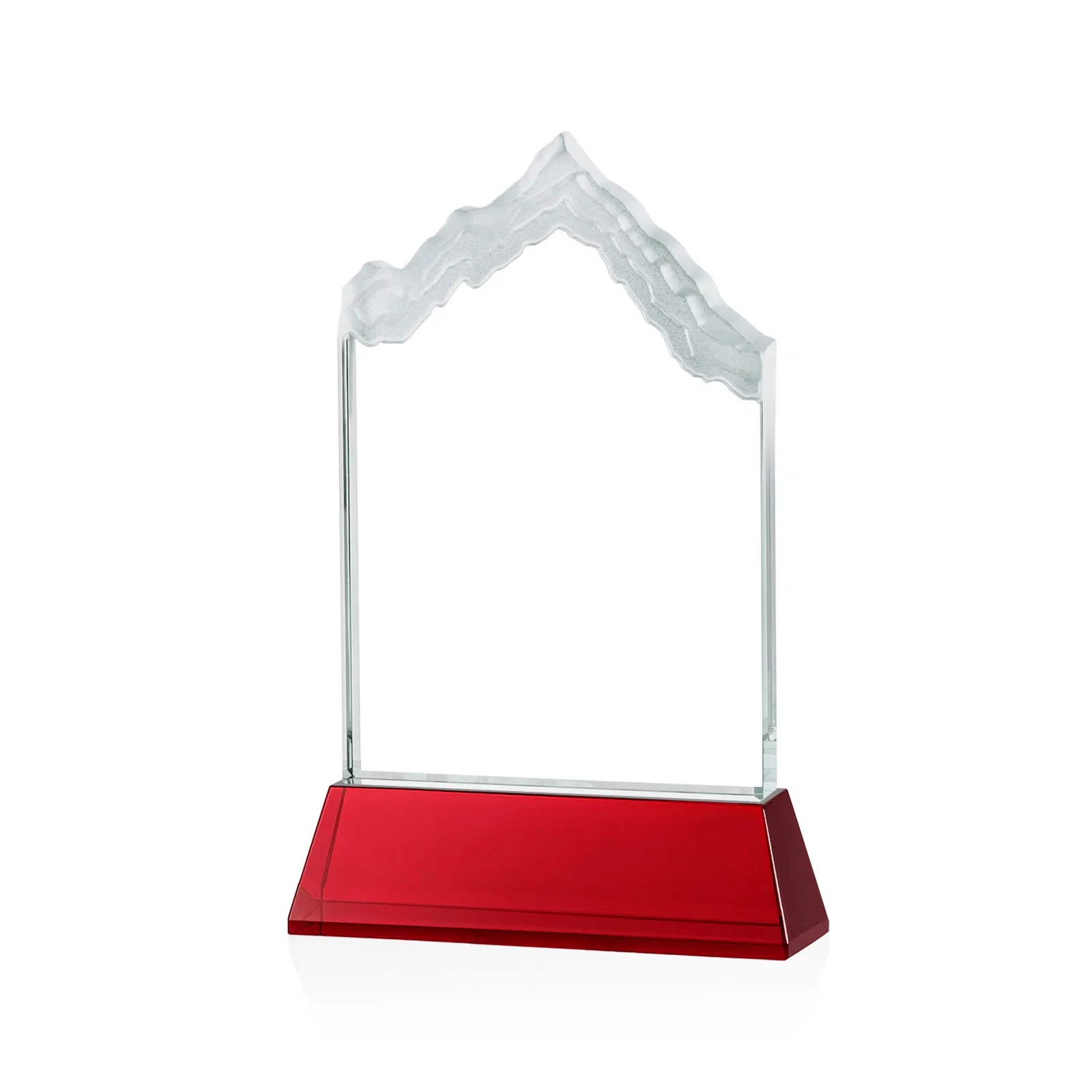 Custom Starfire Crystal Mountain Peak Award on an Optical Crystal Base, awards, with your logo for sales achievement awards