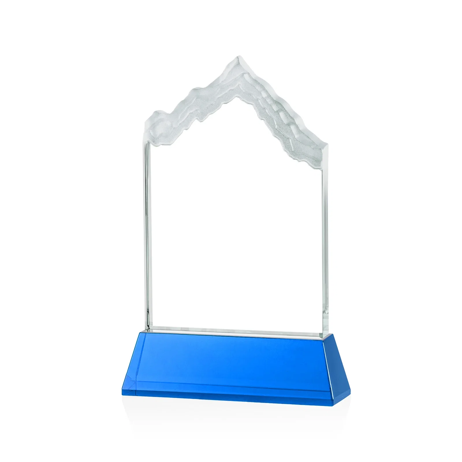 Custom Starfire Crystal Mountain Peak Award on an Optical Crystal Base, awards, with your logo for donor appreciation