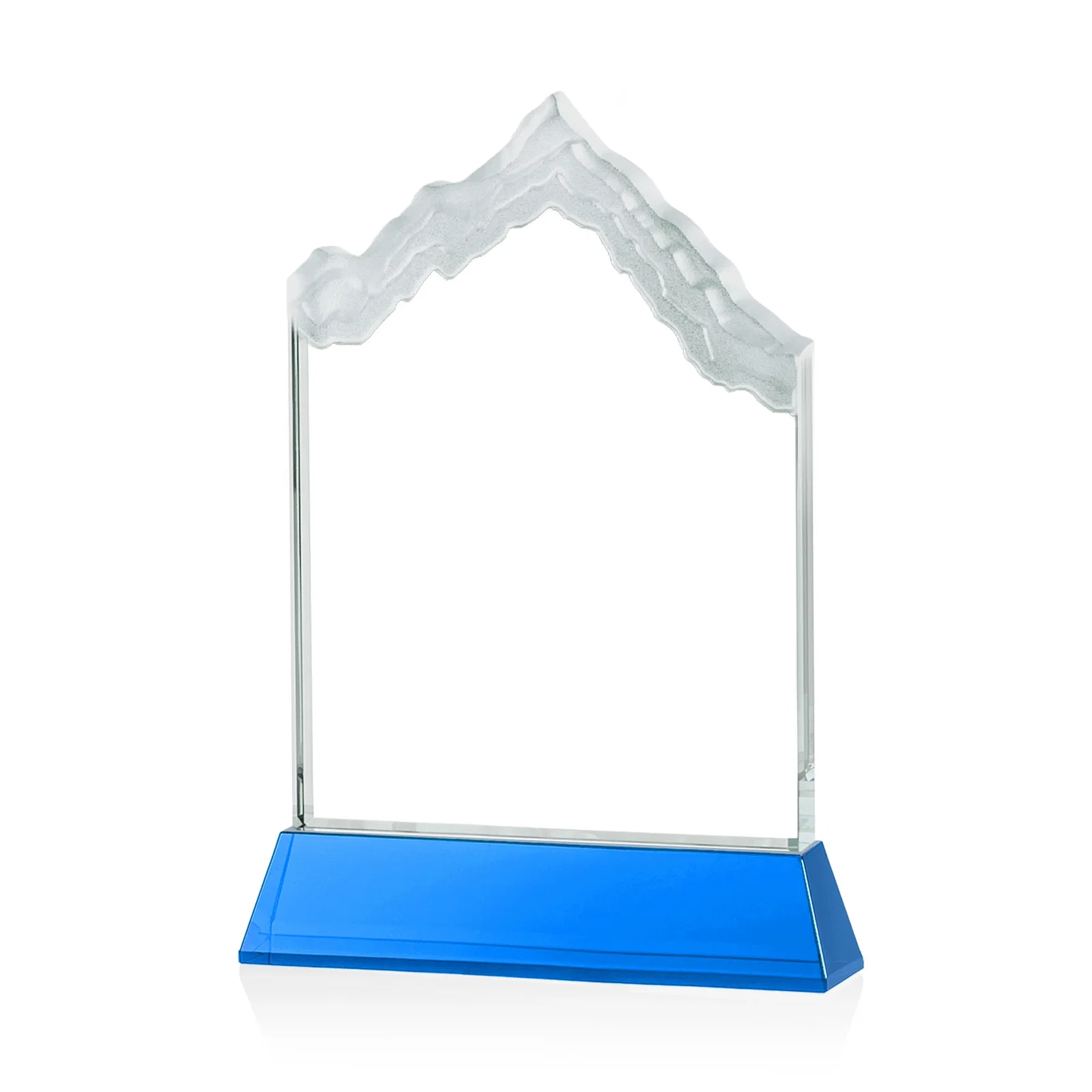 Custom Starfire Crystal Mountain Peak Award on an Optical Crystal Base, awards, with your logo for graduation ceremonies