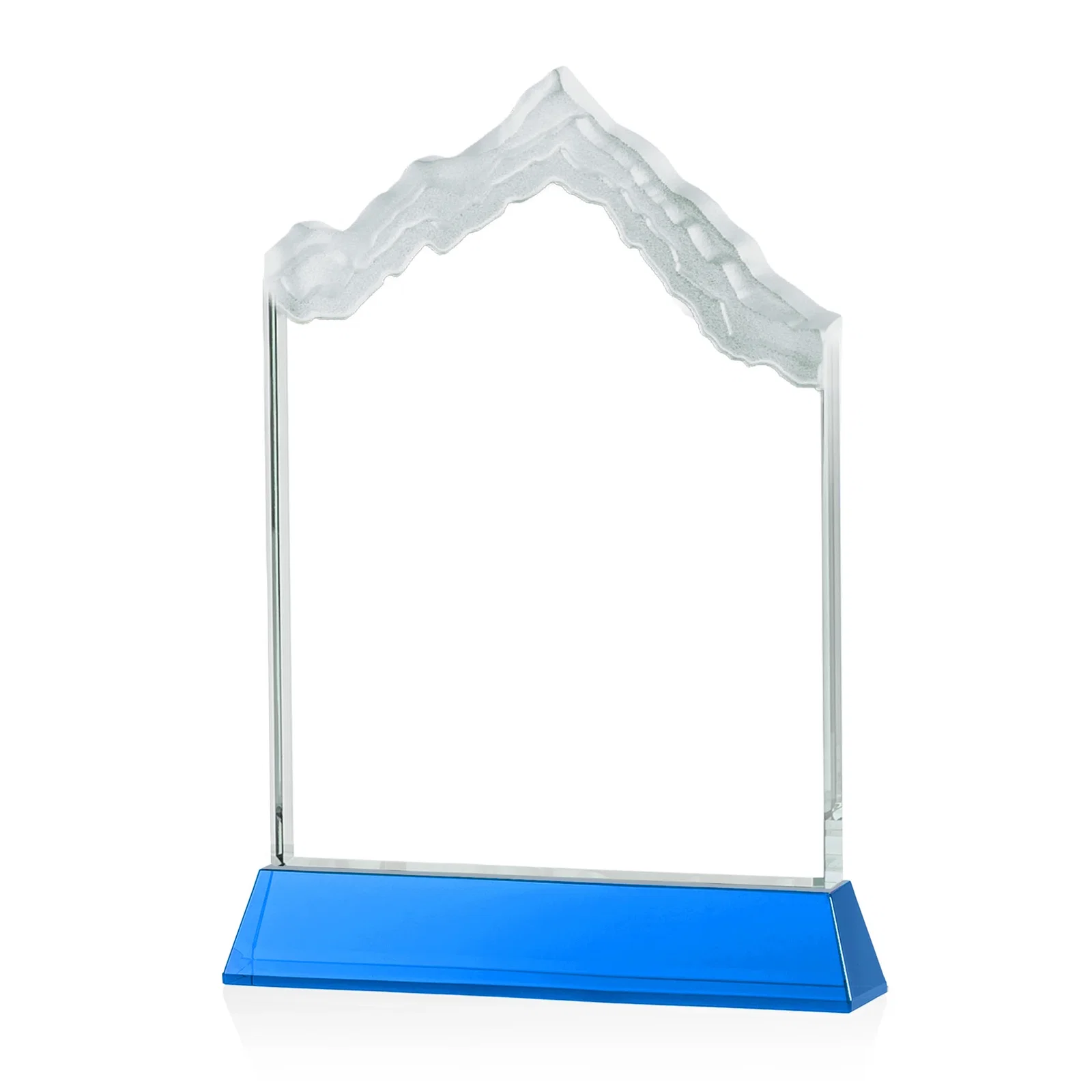 Custom Starfire Crystal Mountain Peak Award on an Optical Crystal Base, awards, with your logo for safety achievement programs
