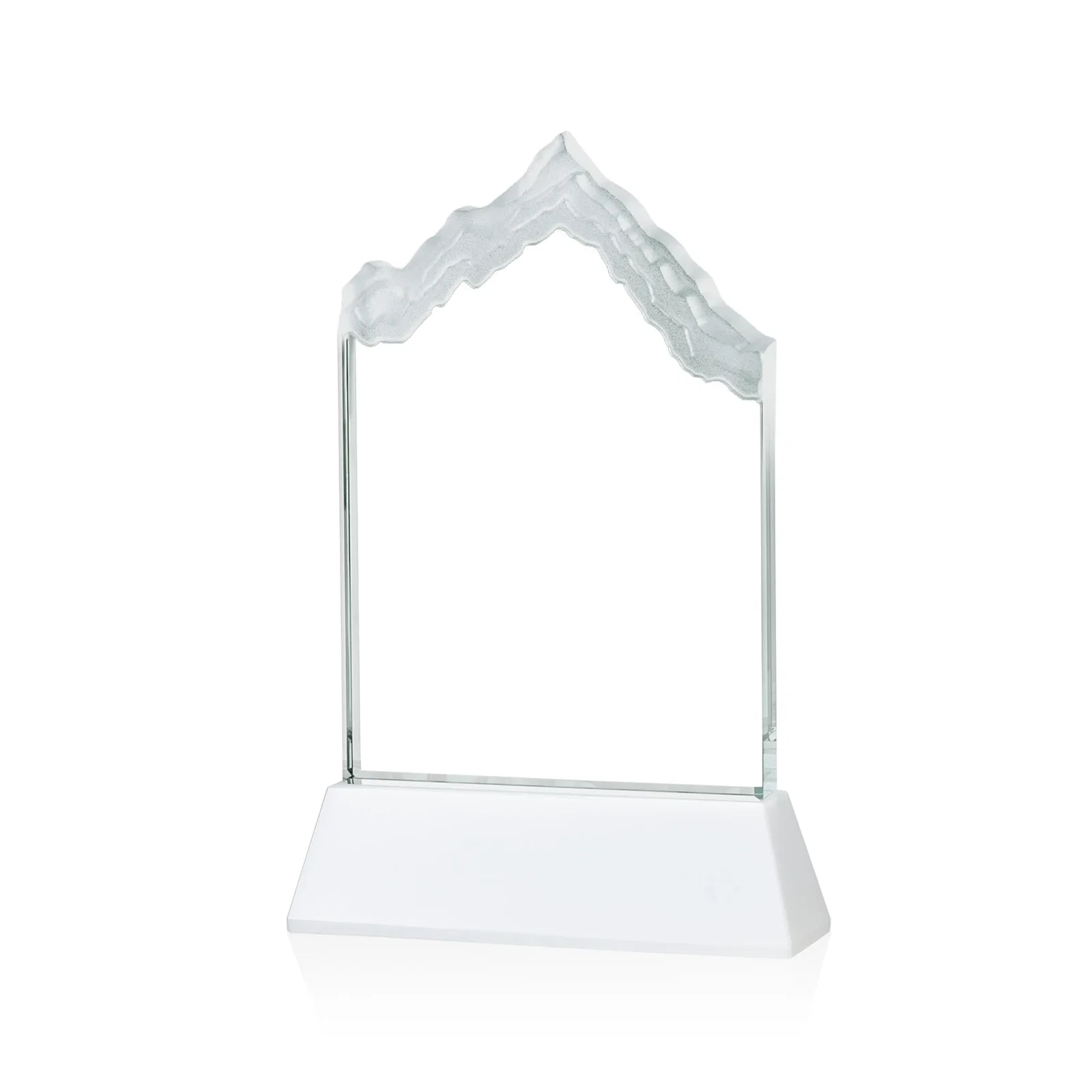 Custom Starfire Crystal Mountain Peak Award on an Optical Crystal Base, awards, with your logo for volunteer appreciation