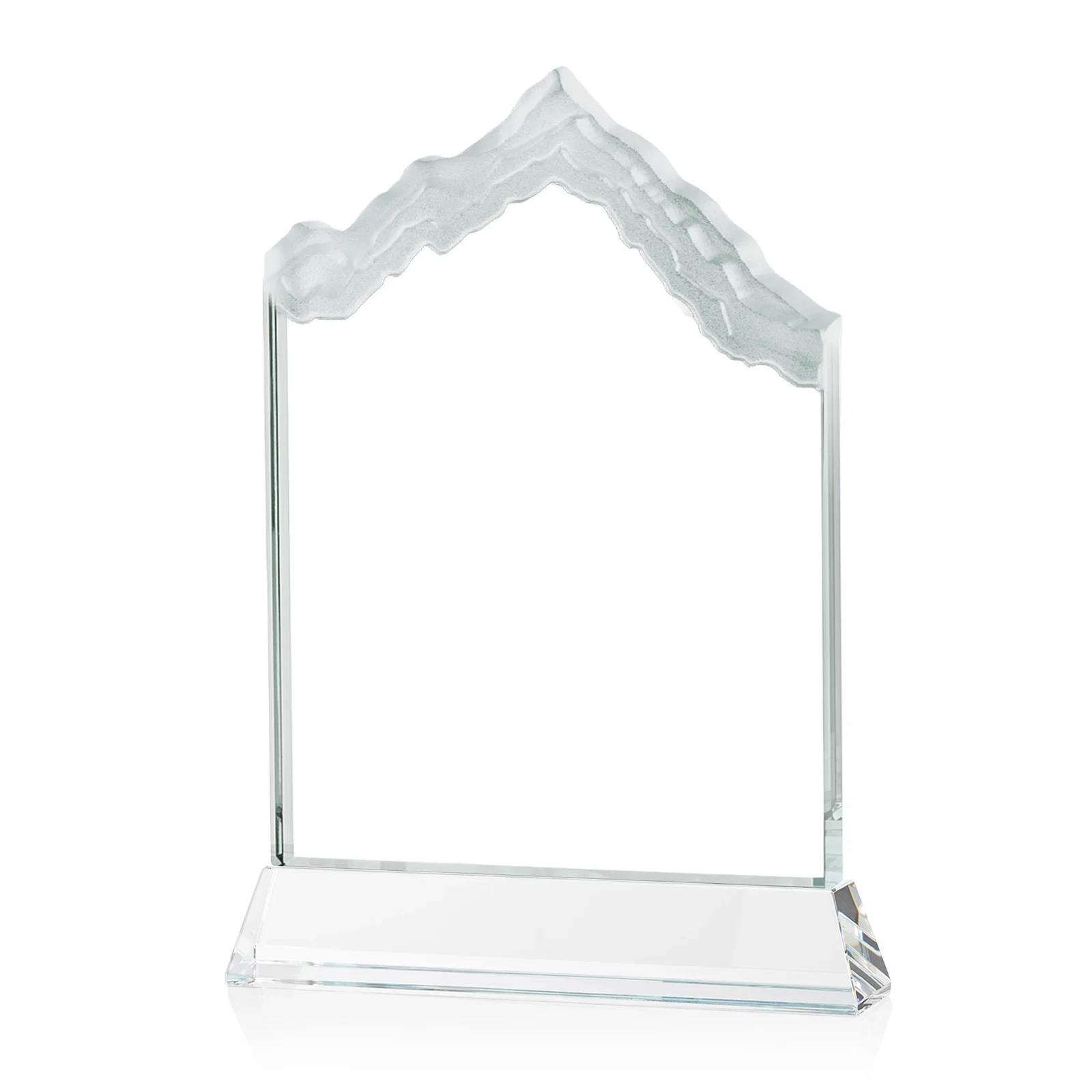 Personalized Starfire Crystal Mountain Peak Award on an Optical Crystal Base, awards, with your logo for employee recognition
