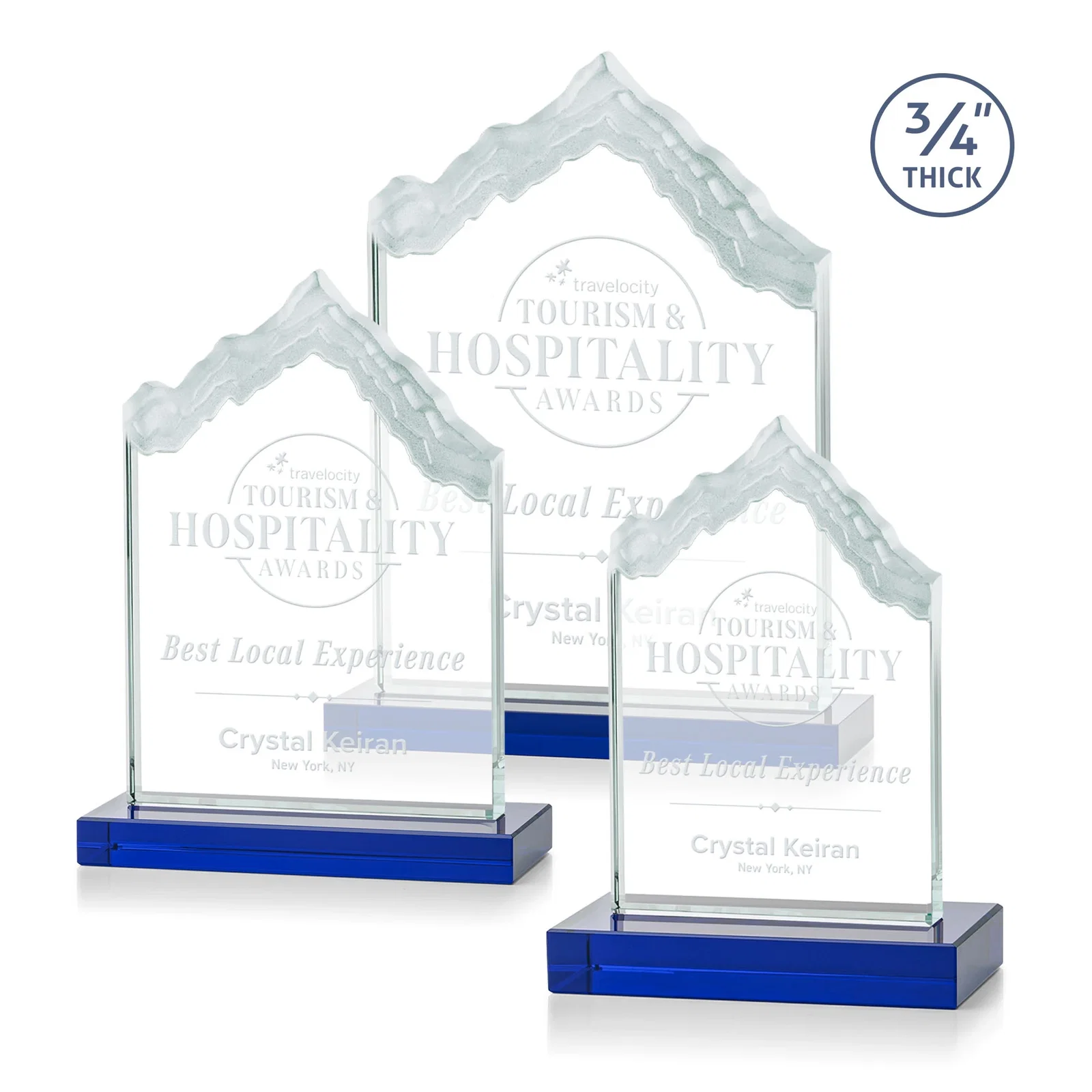 Personalized Jade Glass Iceberg Award With A Frosted Deep-Etched Peak for graduation ceremonies