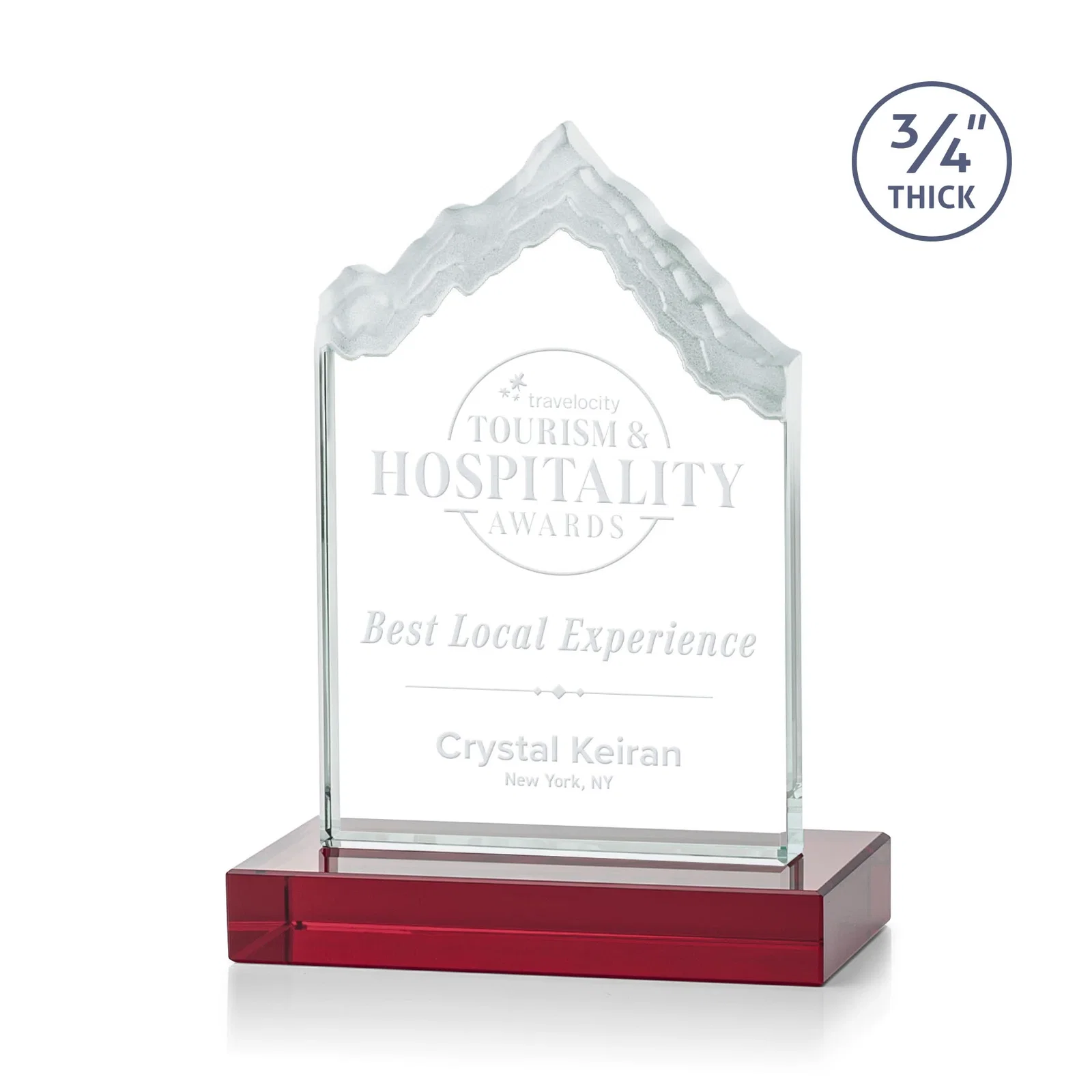 Promotional Jade Glass Iceberg Award With A Frosted Deep-Etched Peak for employee recognition