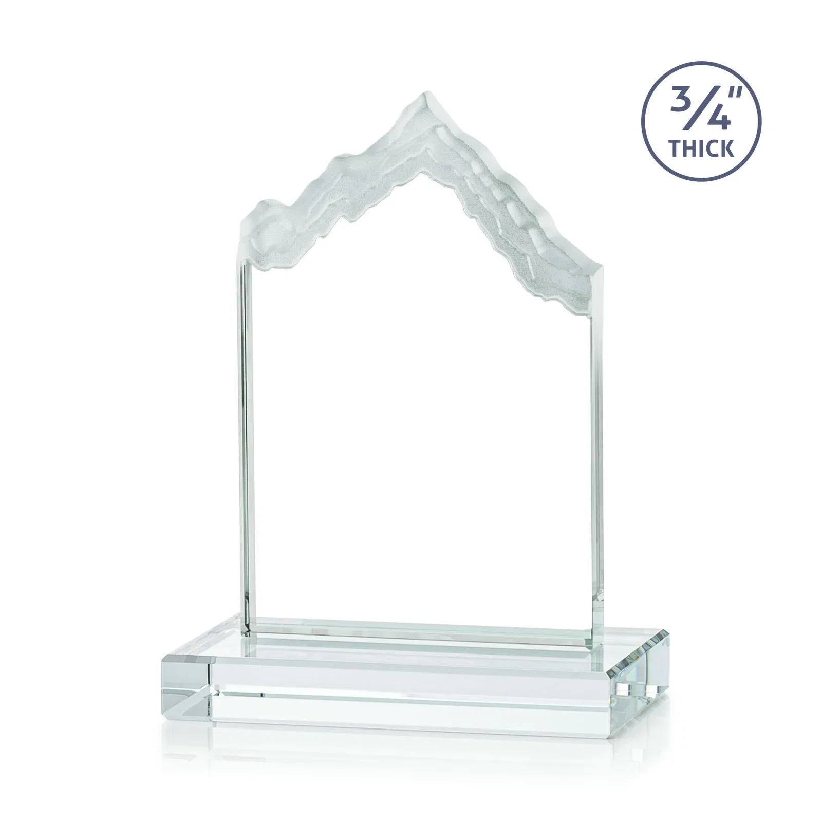 Customized Jade Glass Iceberg Award With A Frosted Deep-Etched Peak for graduation ceremonies
