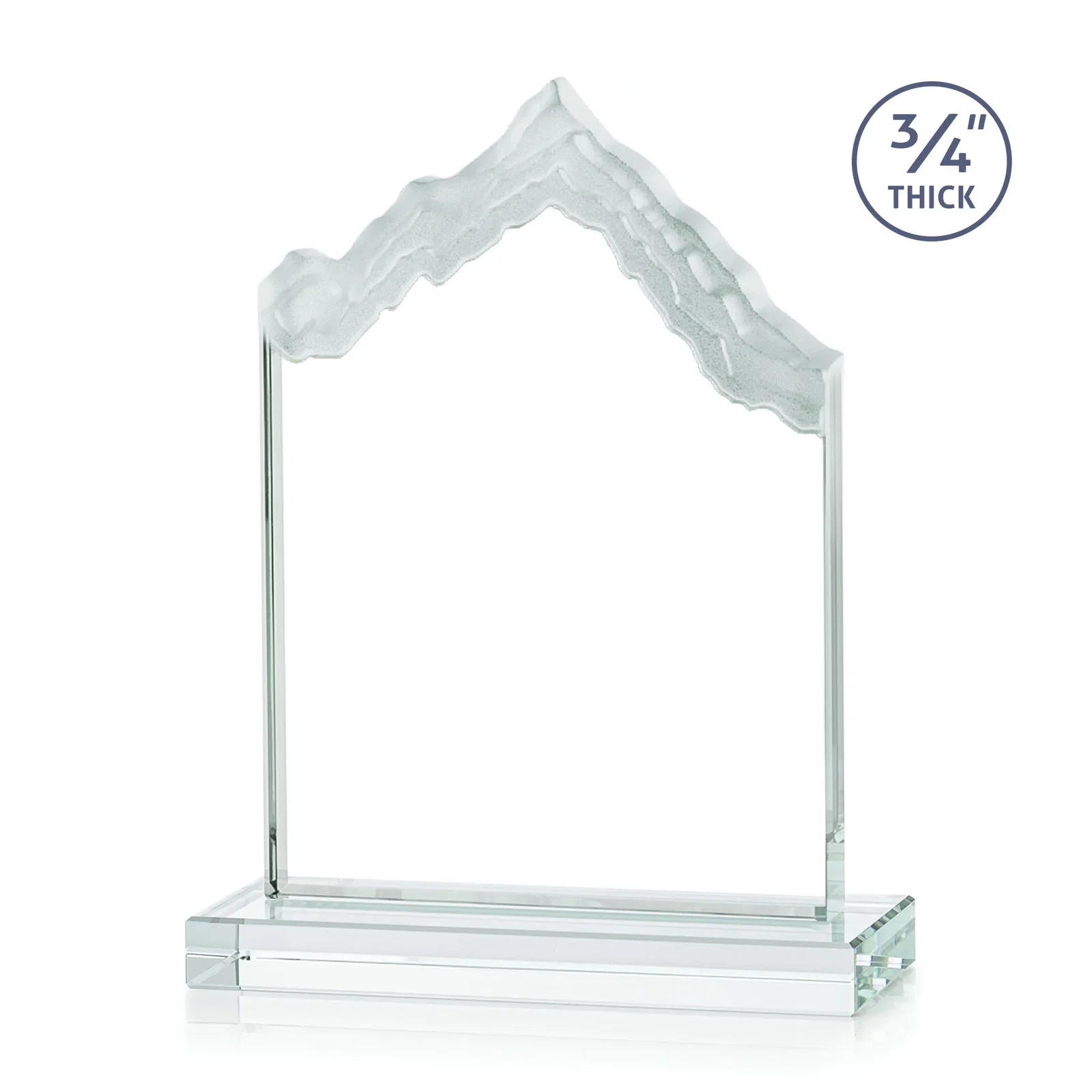 Customized Jade Glass Iceberg Award With A Frosted Deep-Etched Peak for safety achievement programs