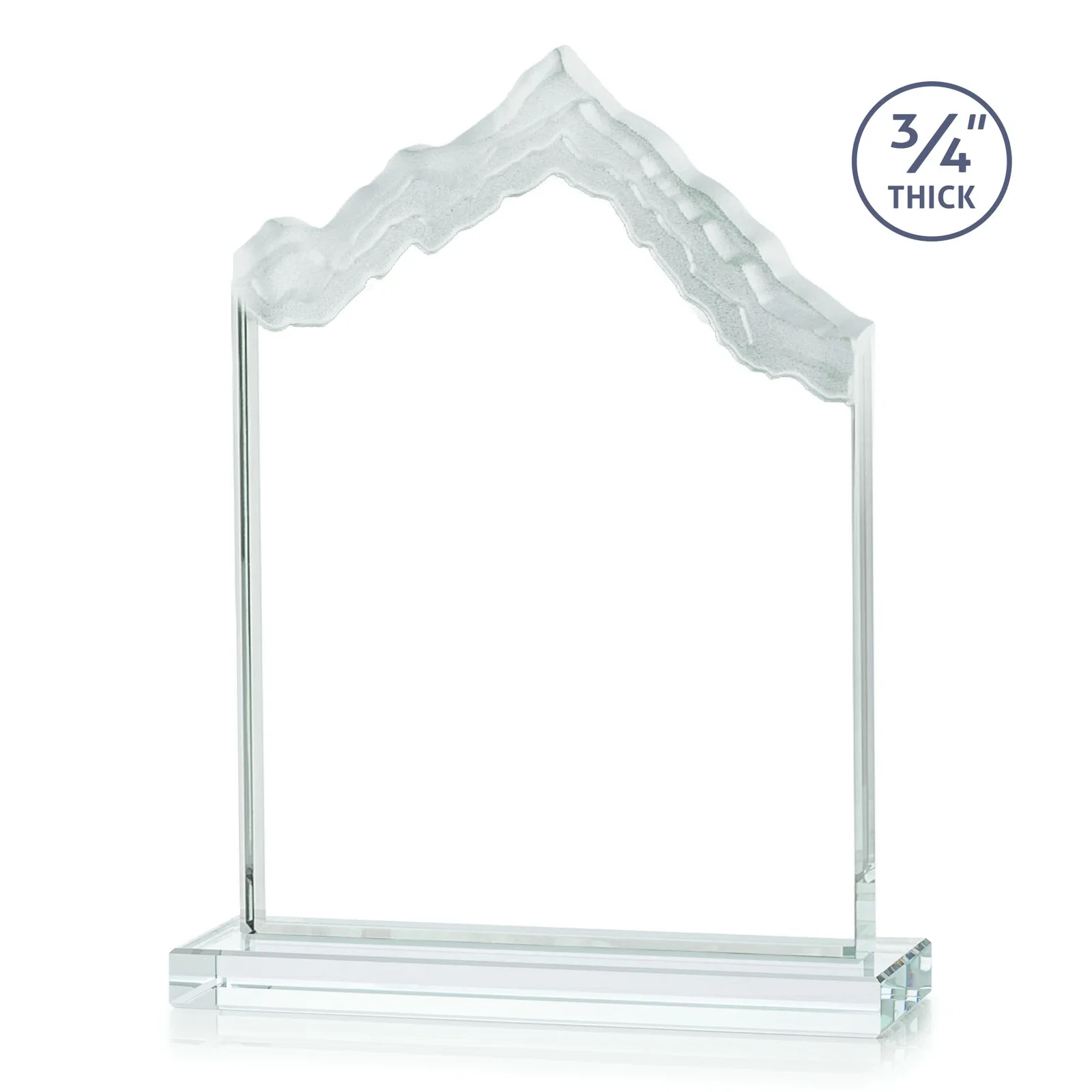 Customized Jade Glass Iceberg Award With A Frosted Deep-Etched Peak for volunteer appreciation