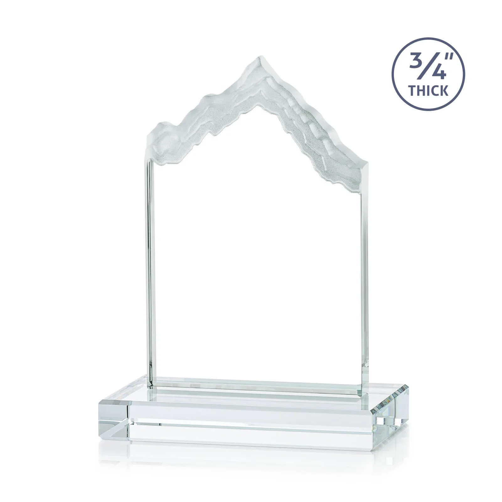 Customized Jade Glass Iceberg Award With A Frosted Deep-Etched Peak for dealer and partner awards