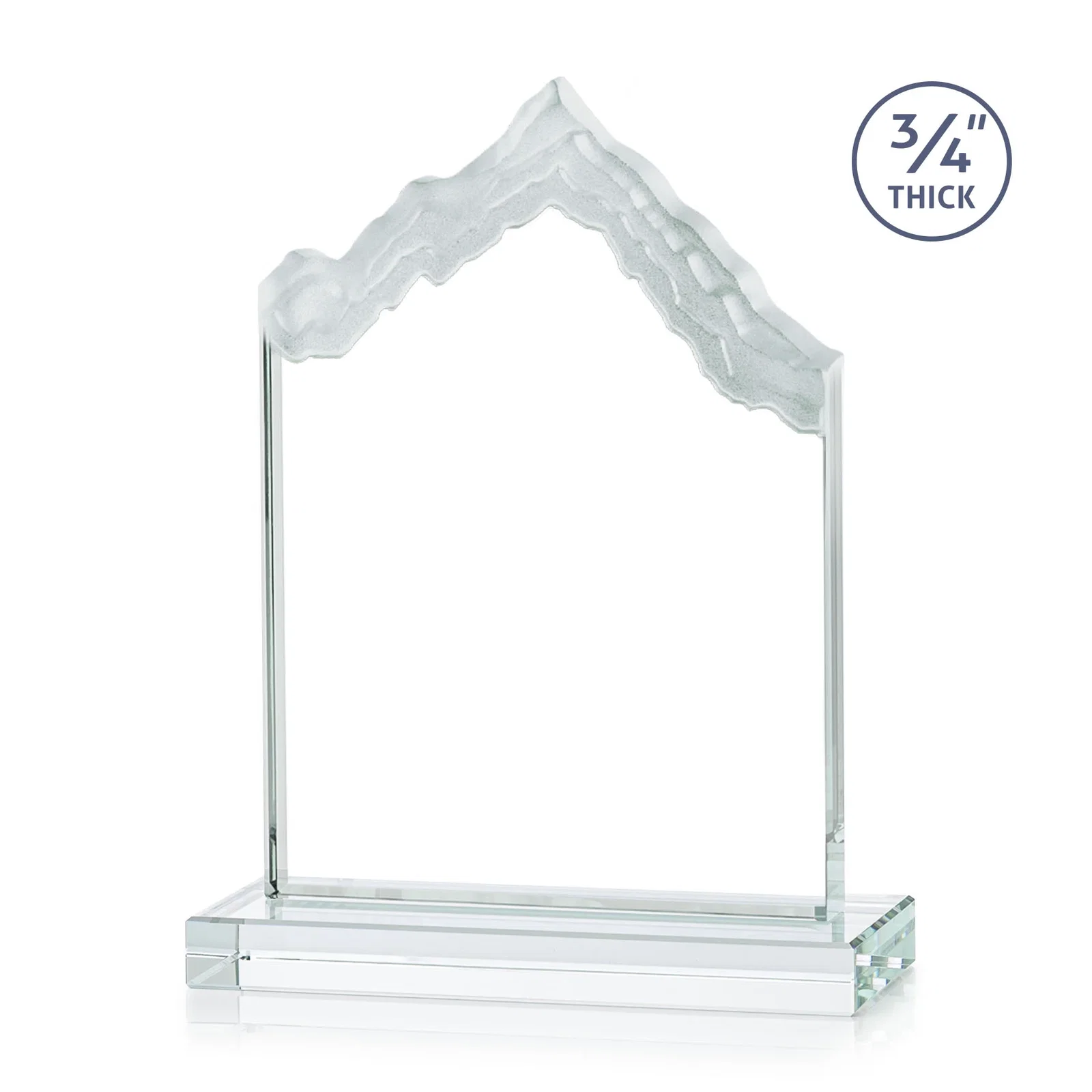 Customized Jade Glass Iceberg Award With A Frosted Deep-Etched Peak for company anniversary events