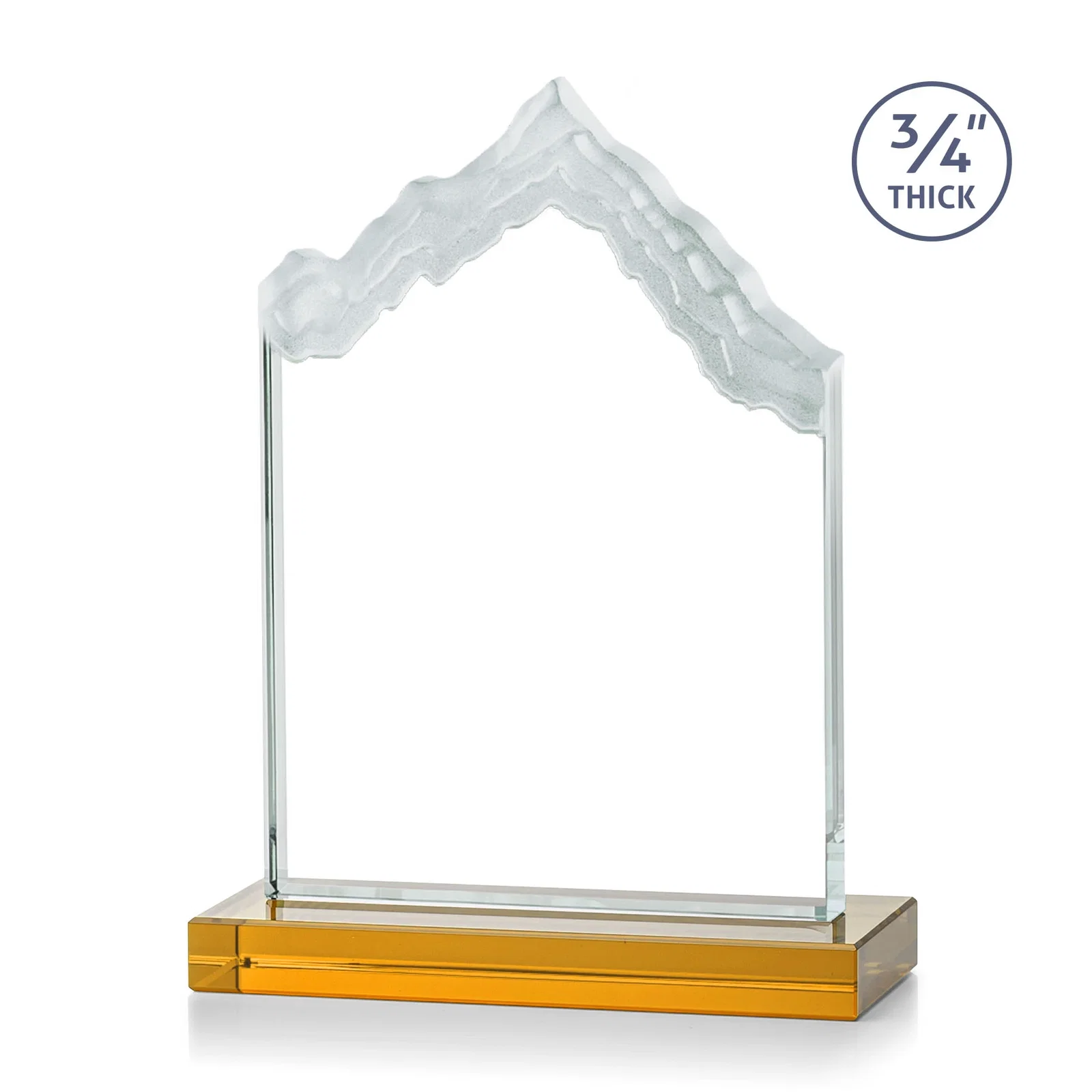 Custom engraved Jade Glass Iceberg Award With A Frosted Deep-Etched Peak for service anniversary gifts