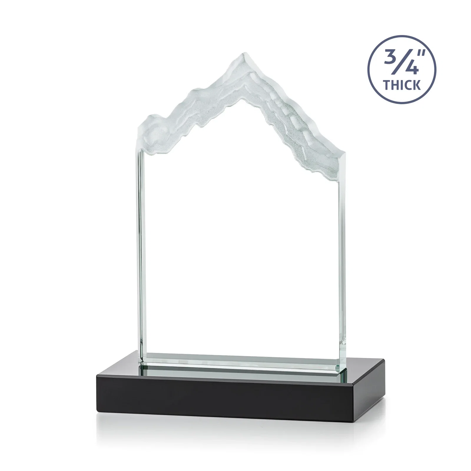 Custom engraved Jade Glass Iceberg Award With A Frosted Deep-Etched Peak for graduation ceremonies