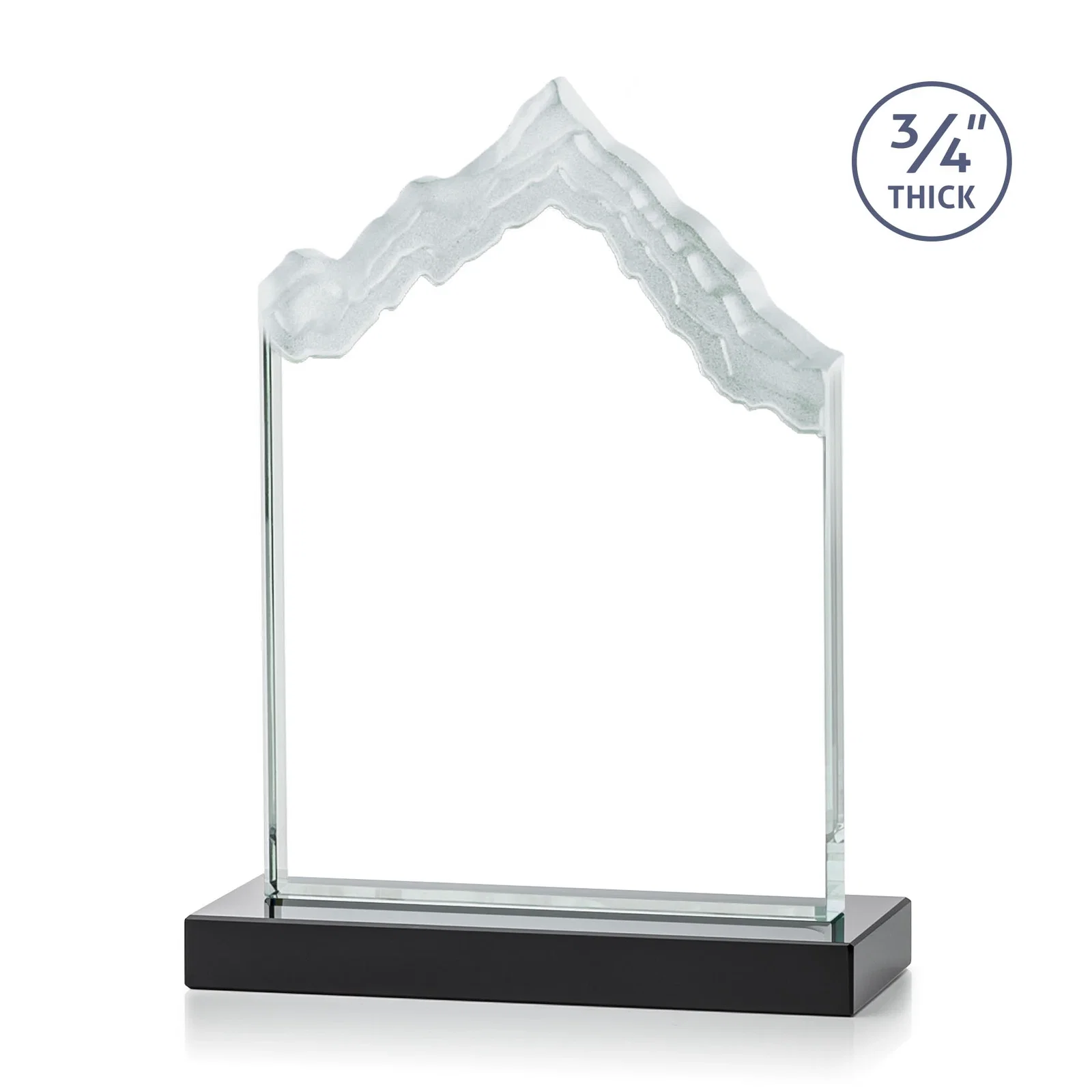 Custom engraved Jade Glass Iceberg Award With A Frosted Deep-Etched Peak for safety achievement programs