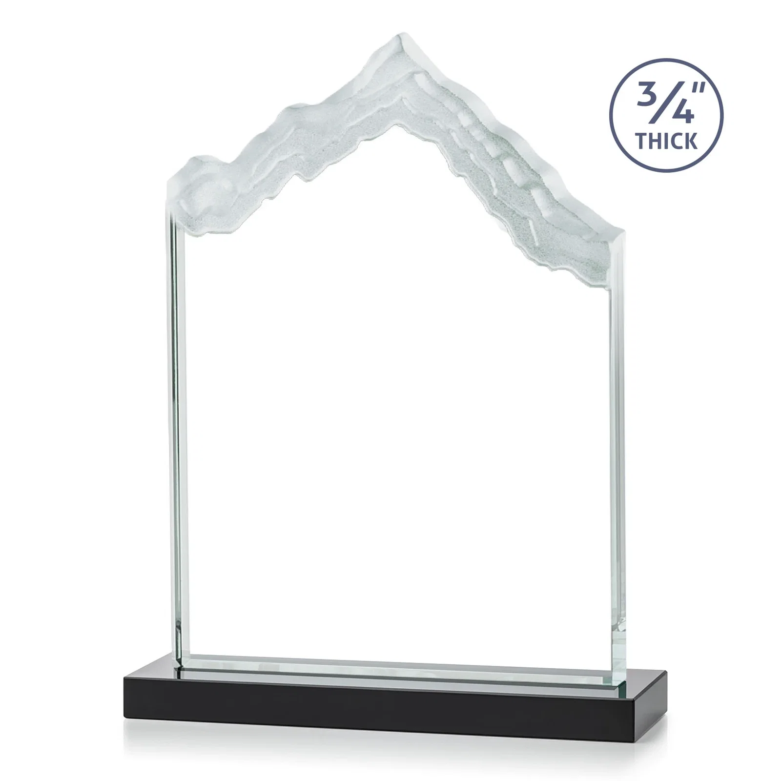 Custom engraved Jade Glass Iceberg Award With A Frosted Deep-Etched Peak for volunteer appreciation