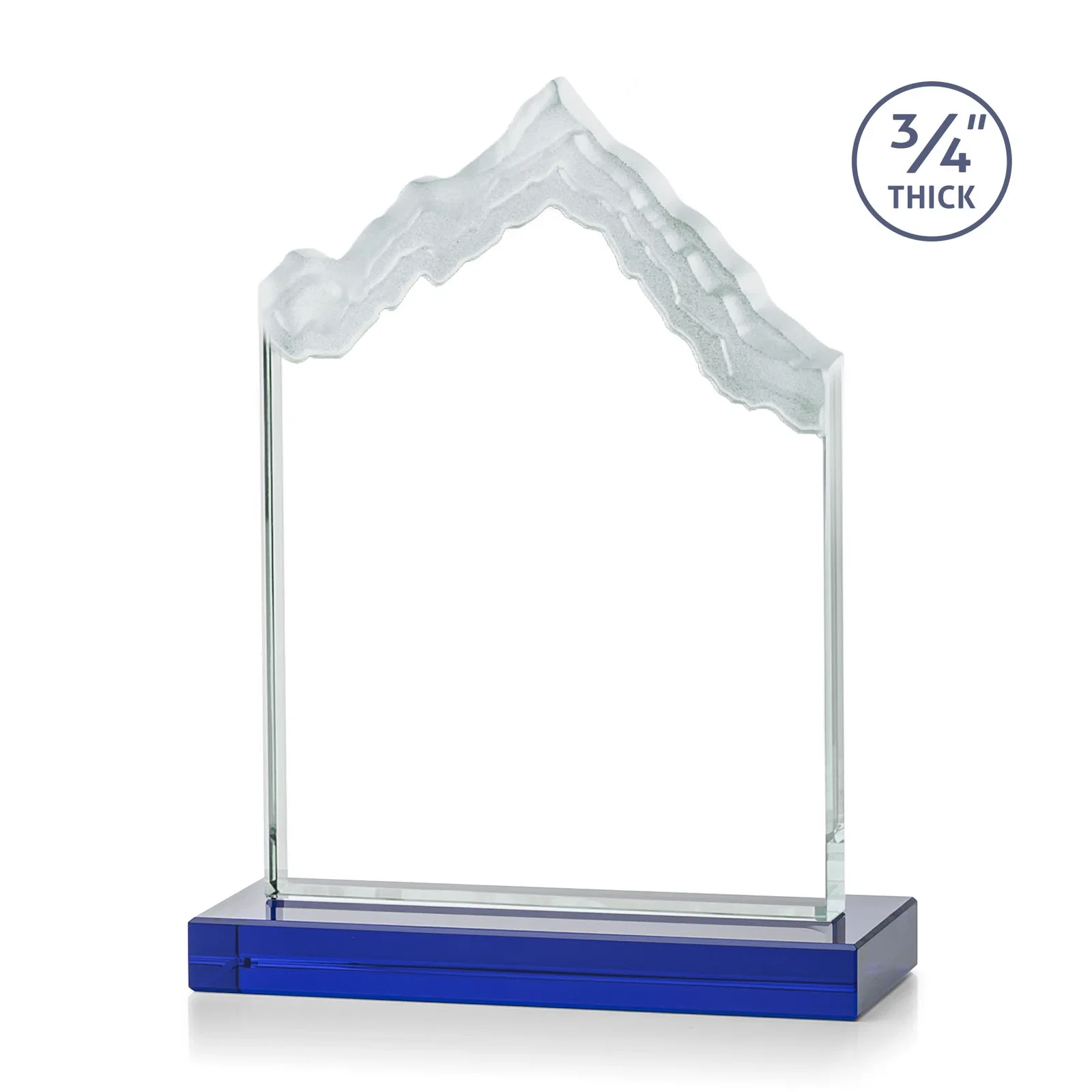 Custom engraved Jade Glass Iceberg Award With A Frosted Deep-Etched Peak for company anniversary events