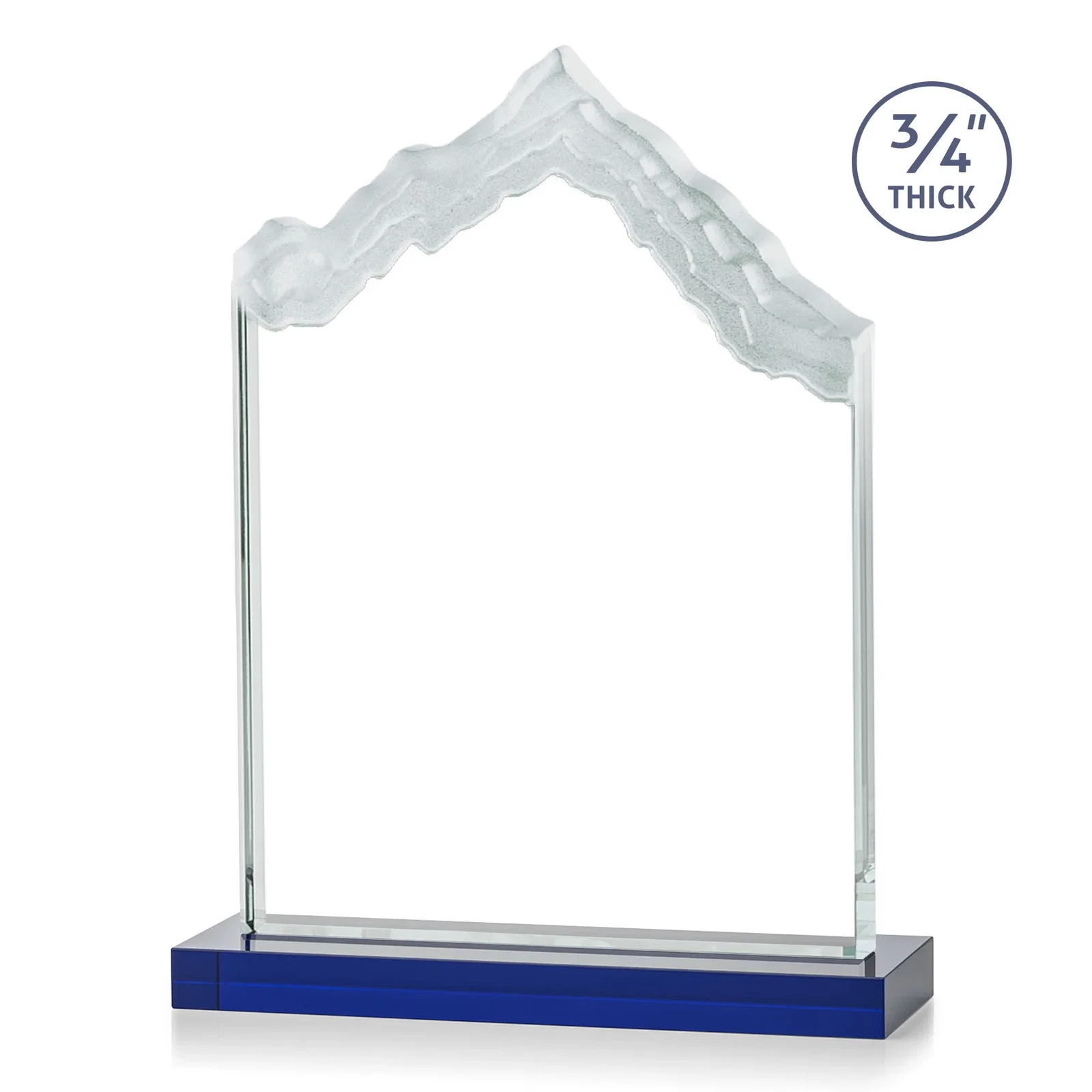 Custom Jade Glass Iceberg Award With A Frosted Deep-Etched Peak, with your logo for employee recognition