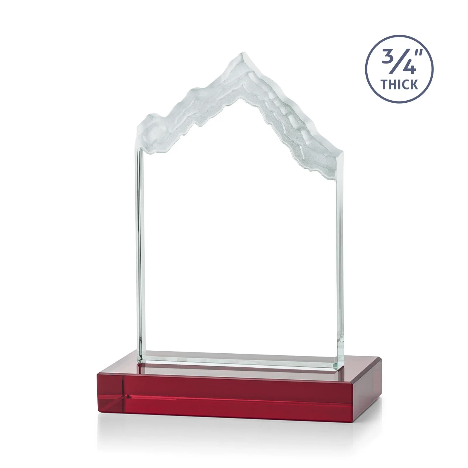 Custom Jade Glass Iceberg Award With A Frosted Deep-Etched Peak, with your logo for corporate award ceremonies