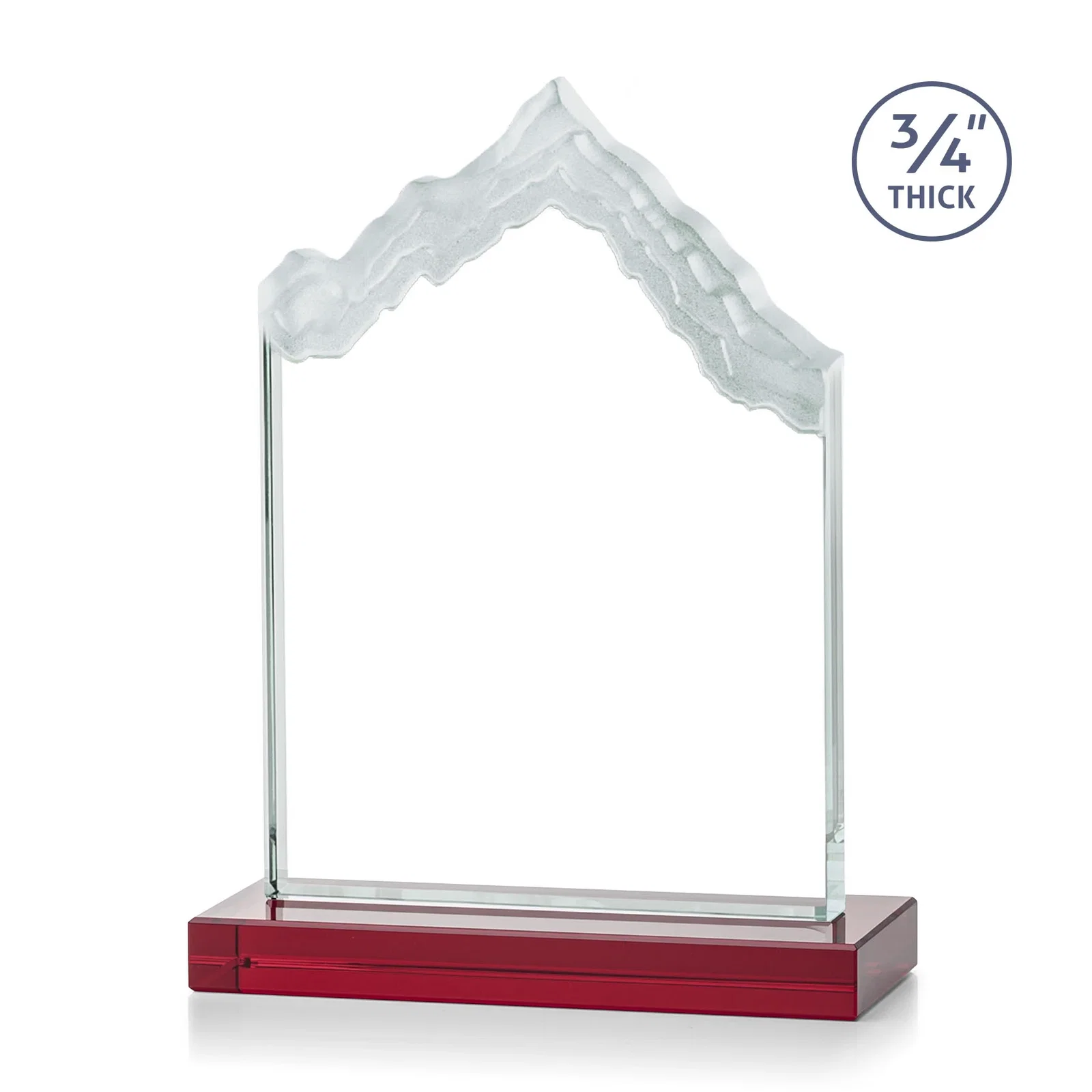 Custom Jade Glass Iceberg Award With A Frosted Deep-Etched Peak, with your logo for service anniversary gifts