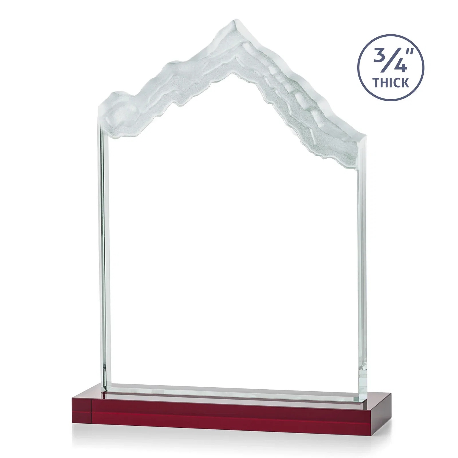Custom Jade Glass Iceberg Award With A Frosted Deep-Etched Peak, with your logo for sales achievement awards