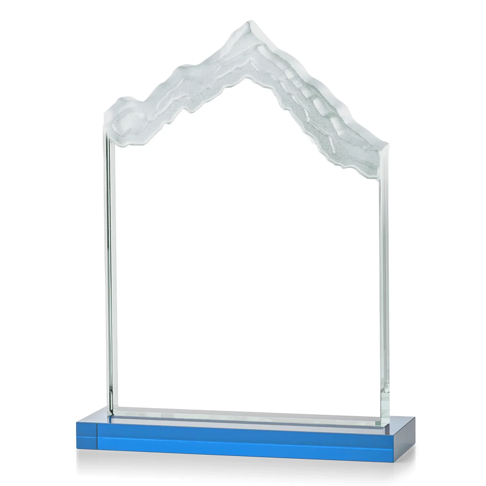 Custom Jade Glass Iceberg Award With A Frosted Deep-Etched Peak, with your logo for donor appreciation