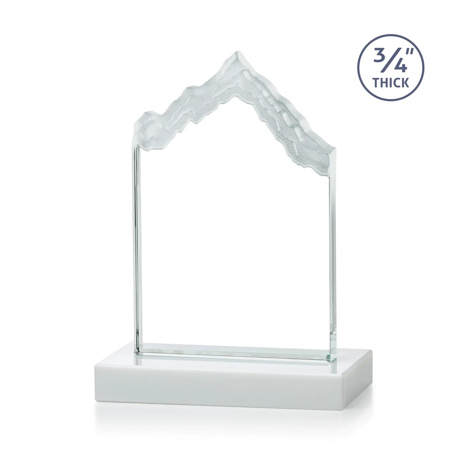 Custom Jade Glass Iceberg Award With A Frosted Deep-Etched Peak, with your logo for graduation ceremonies